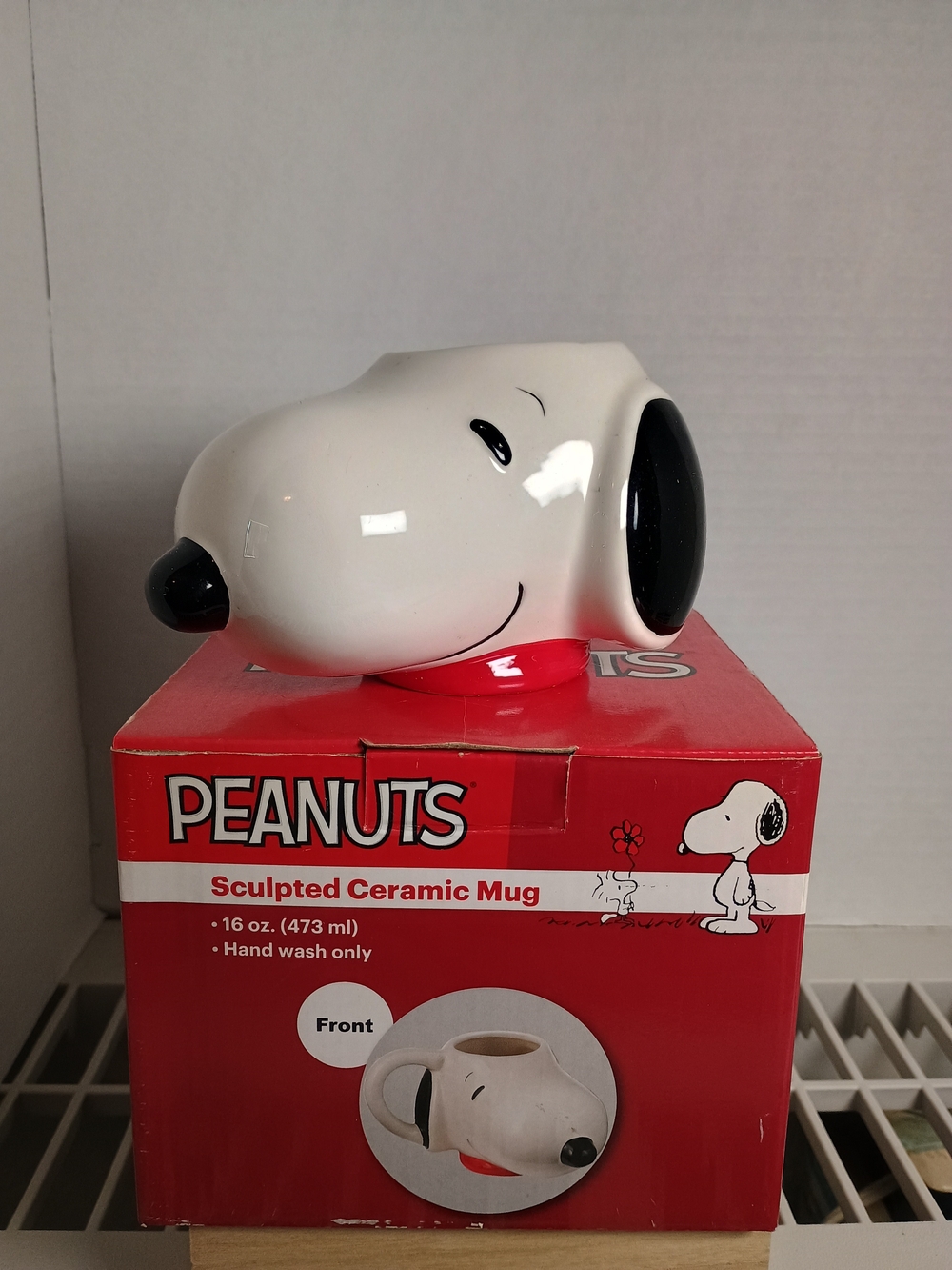 Peanuts Snoopy Sculpted Ceramic Mug White & Red